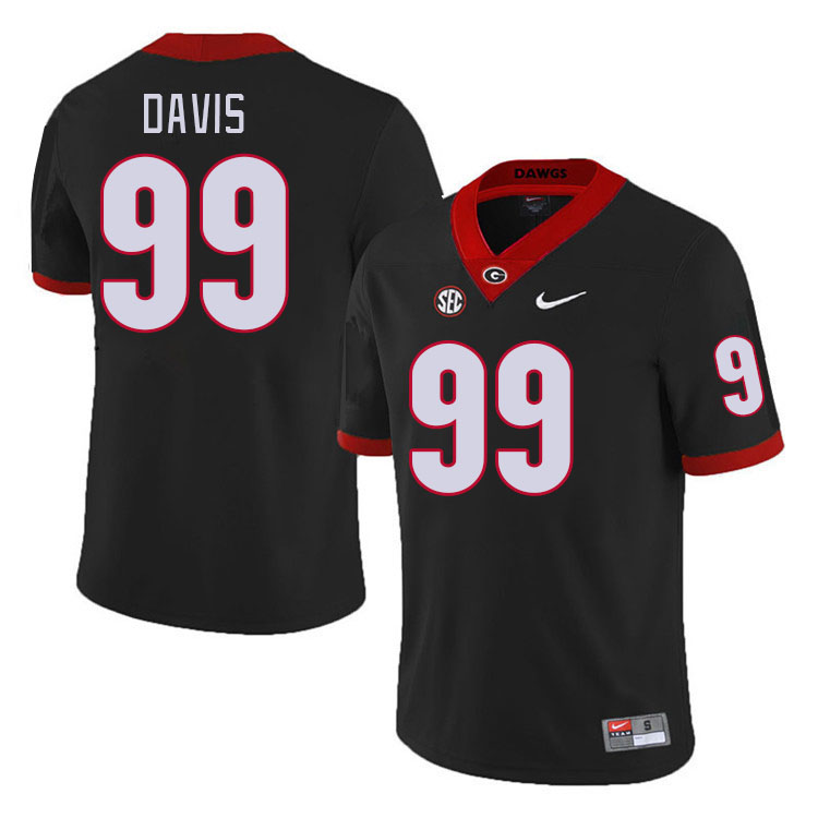 #99 Jordan Davis Georgia Bulldogs Jerseys Football Stitched-Retro Black